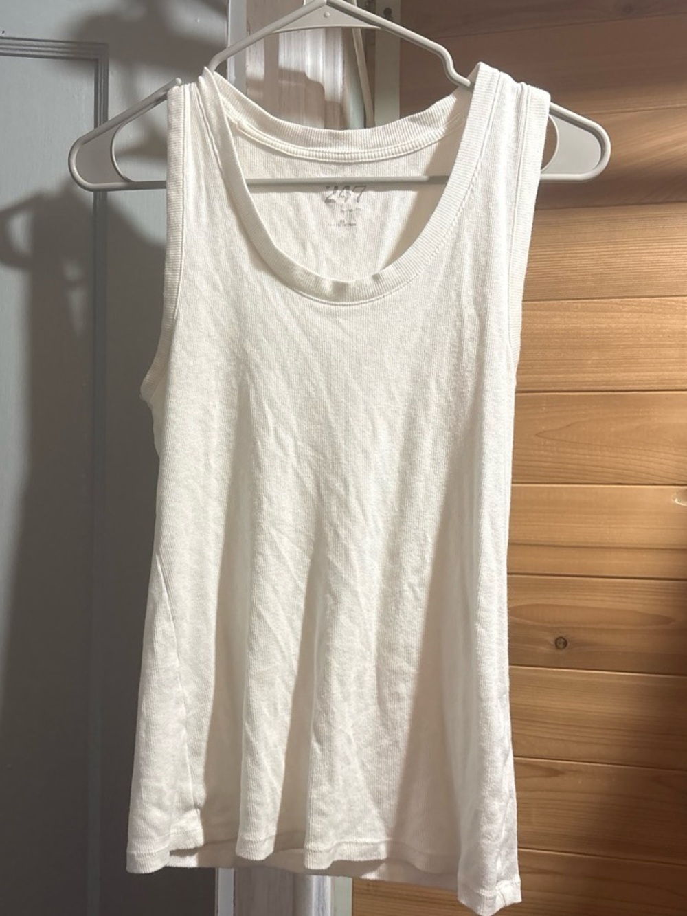Maurices White Ribbed Scoop Neck Tank Top